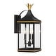 preview thumbnail 1 of 4, Crystorama Lighting Group SIM-801 Simpson 3 Light 20" Tall Outdoor Matte Black / Textured Gold