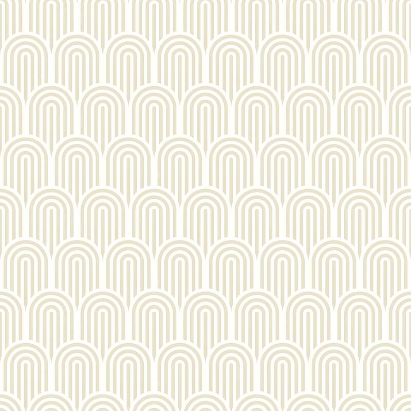 Hoopla Walls Retro Arch Cream Peel and Stick Wallpaper - N/A