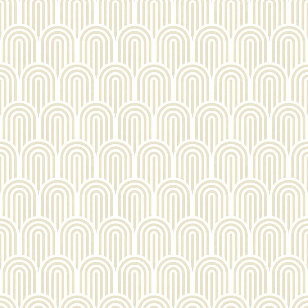Hoopla Walls Retro Arch Cream Peel and Stick Wallpaper - N/A