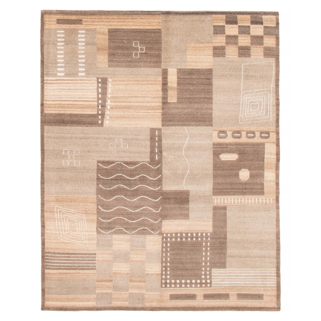 ECARPETGALLERY Hand-knotted Opulence Grey Silk, Wool Rug - 6'8 x 8'5