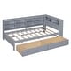 preview thumbnail 8 of 16, Wooden Twin Size DayBed with 2 Drawers, DayBed with Storage Shelf and USB Charging Ports,Grey