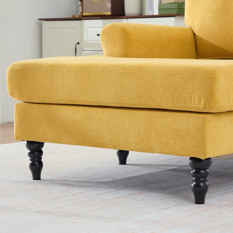 Modern Minimalist Chenille Fabric Chaise Lounge Recliner Single Sofa Living Room Bedroom