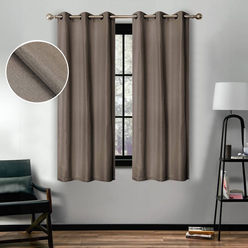 Superior Linen Washable Room Darkening Curtains, Set of 2 Panels - 42" x 63" - Coriander