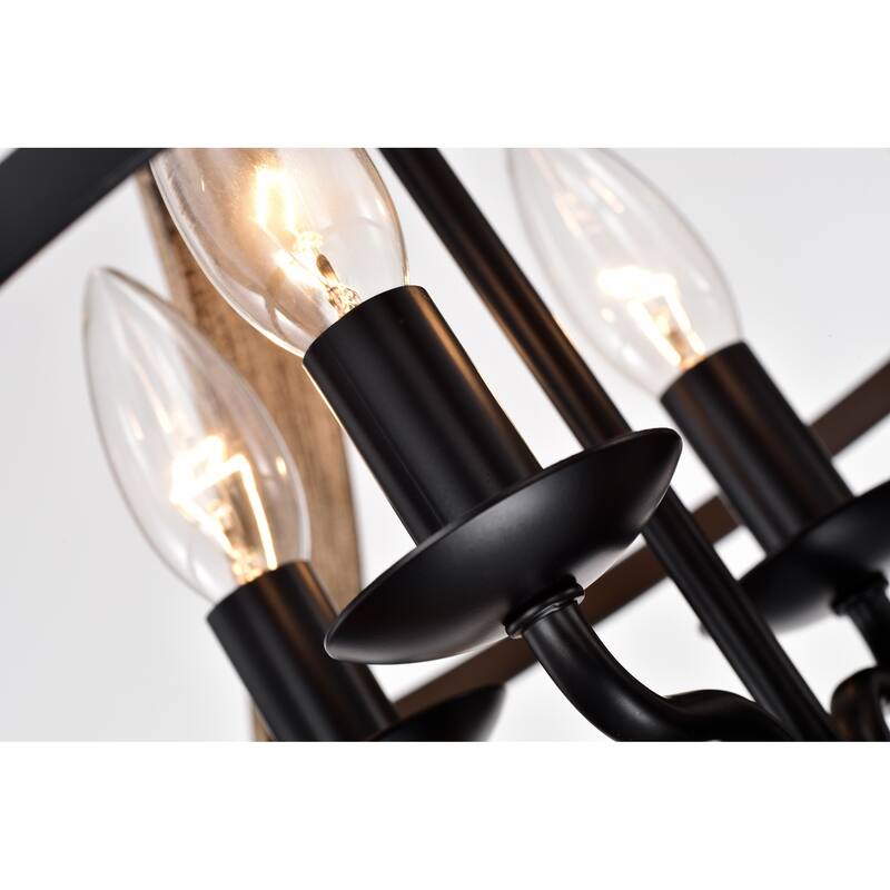 Ricky Matte Black 4-Light Metal Open Cage Semi-Flush Mount