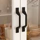 preview thumbnail 45 of 71, 78.7"Modular White Curio Bookcase Cabinet w/Glass Doors Buffet Display