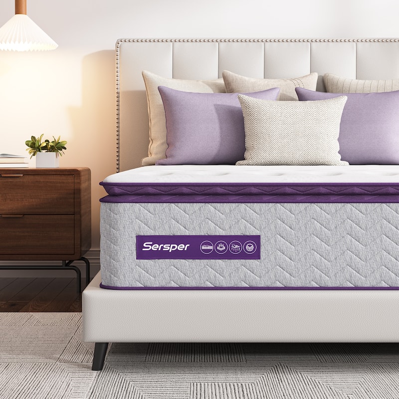 14" Medium Firm Pillow Top Mattress - Bamboo Charcoal Foam, 5-Zone Support, CertiPUR-US® Certified - Queen