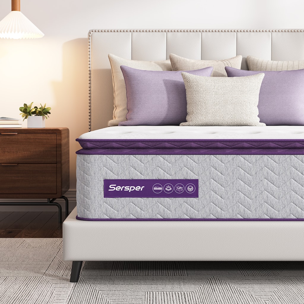 14" Medium Firm Pillow Top Mattress - Bamboo Charcoal Foam, 5-Zone Support, CertiPUR-US® Certified