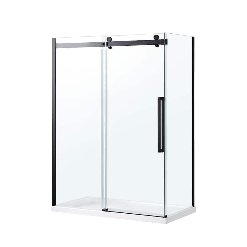 Bel Soft Close 3-Piece Base/Door Rectangular Corner Shower Kit (Left or Right Drain)