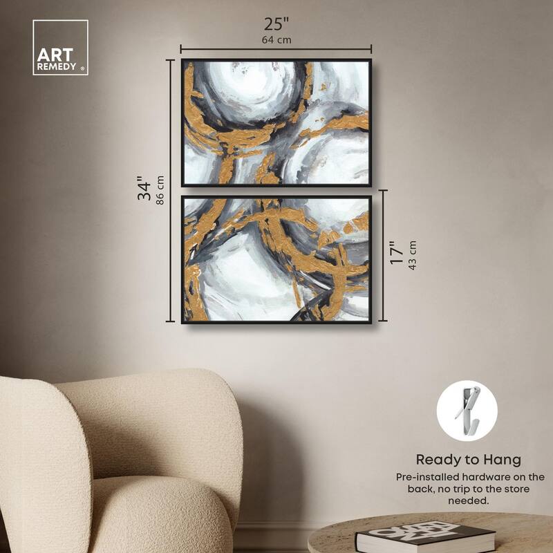 Love Circles Canvas Set of 2 by Art Remedy