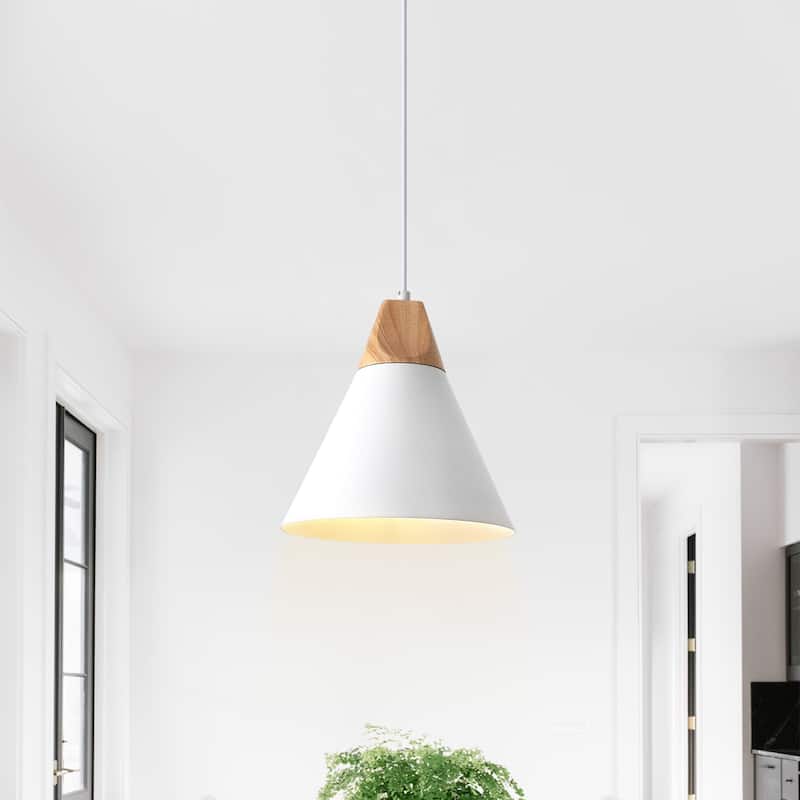 1-Light Industrial Pendant Light with Conical Shade for Kitchen Island