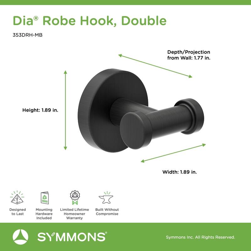 Symmons Dia Double Robe Hook