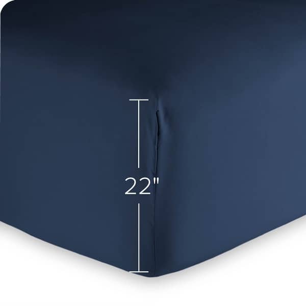 dimension image slide 2 of 3, Bare Home Ultra-Soft Microfiber 22 Inch Extra Deep Pocket Fitted Sheet