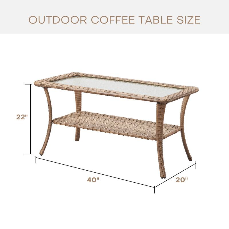 Patio Coffee Table Rattan Side Table