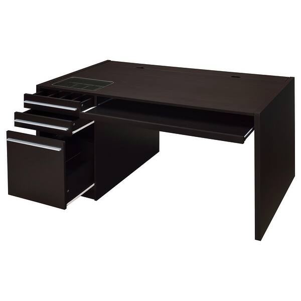 Halston Cappuccino 3-Drawer Office Computer Desk(Not Including Chair ...