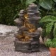 preview thumbnail 1 of 9, Coweta Outdoor Tier Rock Fountain Outdoor 4 by Christopher Knight Home Brown - Floor - Resin