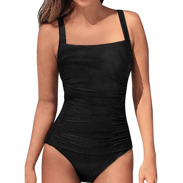 Shop Firpearl Women S Black One Piece Swimsuit Padded Push Up