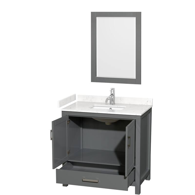 Wyndham Collection Sheffield 36" Single Bathroom Vanity, Carrara