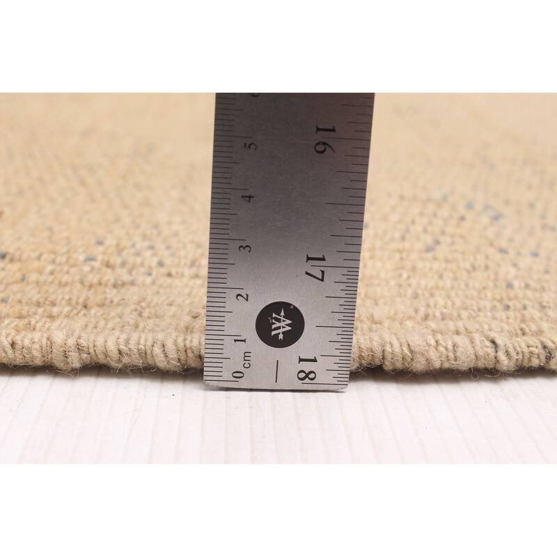 ECARPETGALLERY Flat-Weave Natural Khaki Wool Kilim - 2'11 x 9'3