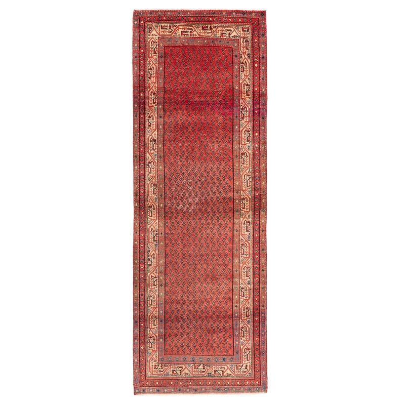 ECARPETGALLERY Hand-knotted Andelz Red Wool Rug - 3'5 x 9'11