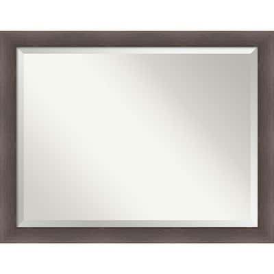 Beveled Wood Bathroom Wall Mirror - Hardwood Chocolate Frame - Hardwood Chocolate
