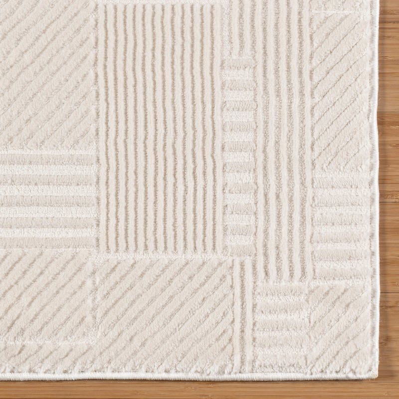Gertmenian Arlo High Low Transitional Modern Gray Ivory Black Indoor Area Rug Collection