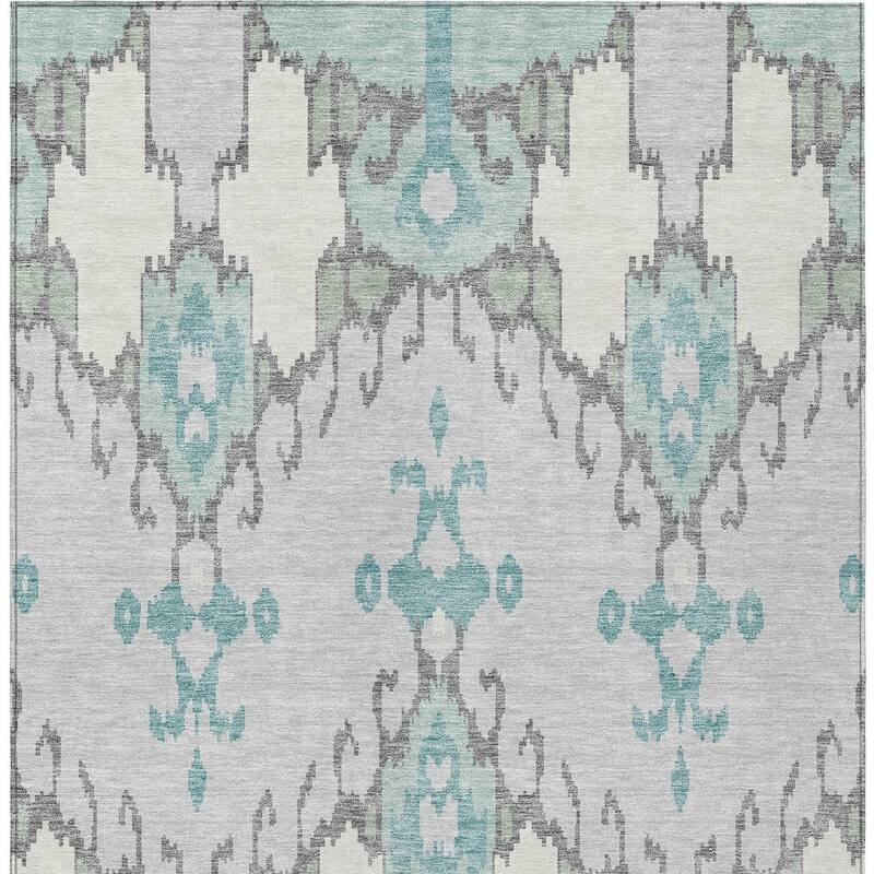 HomeRoots Ikat Transitional Rectangle Outdoor Rug