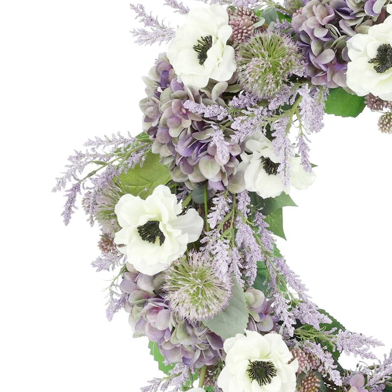 28" Hydrangea Wreath with Anemones and Astilbe