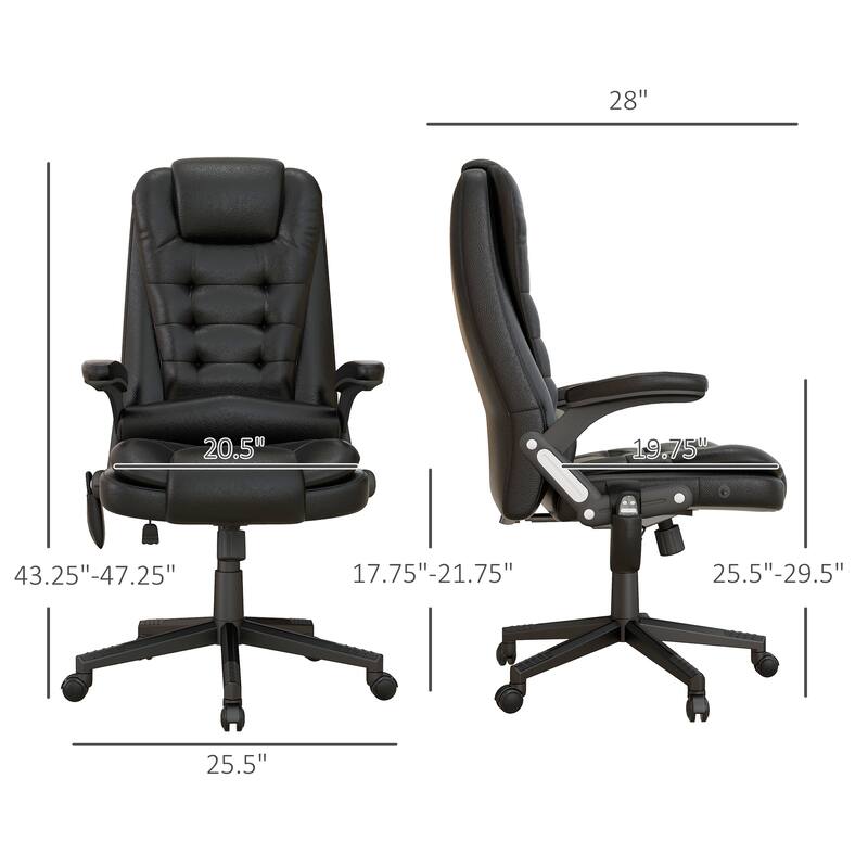HOMCOM High Back Vibration Massage Office Chair with 6 Vibration Points, Beige