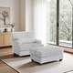 preview thumbnail 34 of 37, Oversized Chaise Longue Accent Chair with Ottoman