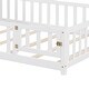 preview thumbnail 27 of 39, Full Size Plywood Montessori Floor Bed with Bookcases, Blackboards, Guard rails, Solid Wood Floor Beds and Storage Headboards