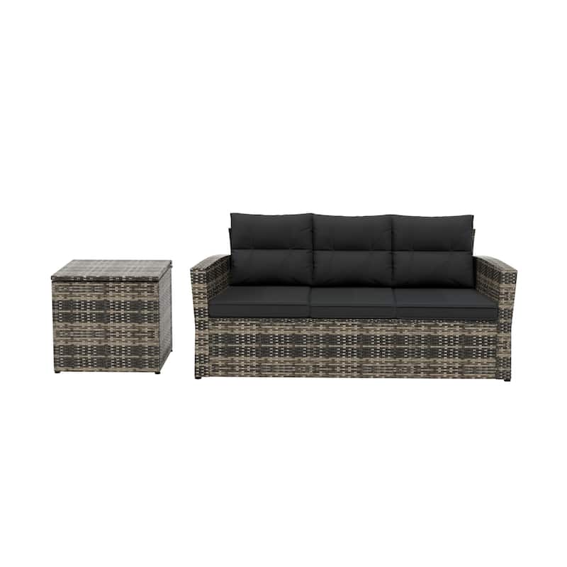 Cruz Brown Wicker Outdoor Patio Sofa