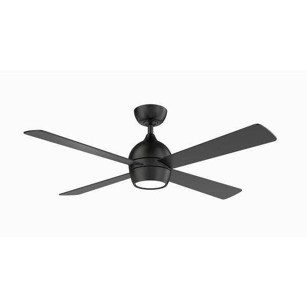 slide 2 of 11, Fanimation Kwad 52 inch Indoor Ceiling Fan with LED Light Kit and Remote - Black