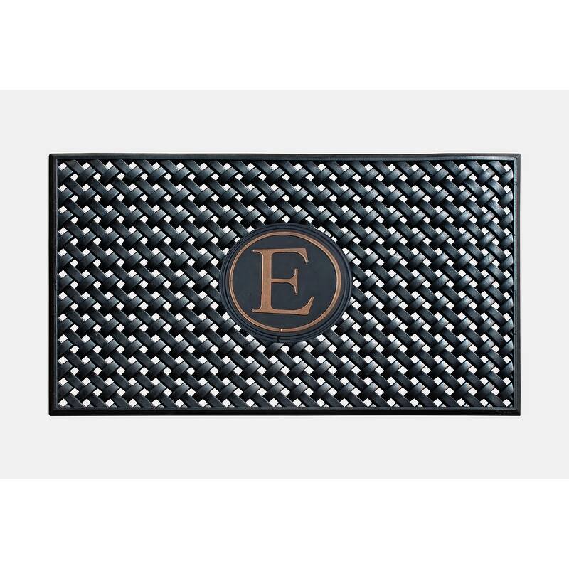 A1HC 100% Pure Rubber Monogrammed Front Door Mat 24" x39" Indoor Outdoor Doormat - E