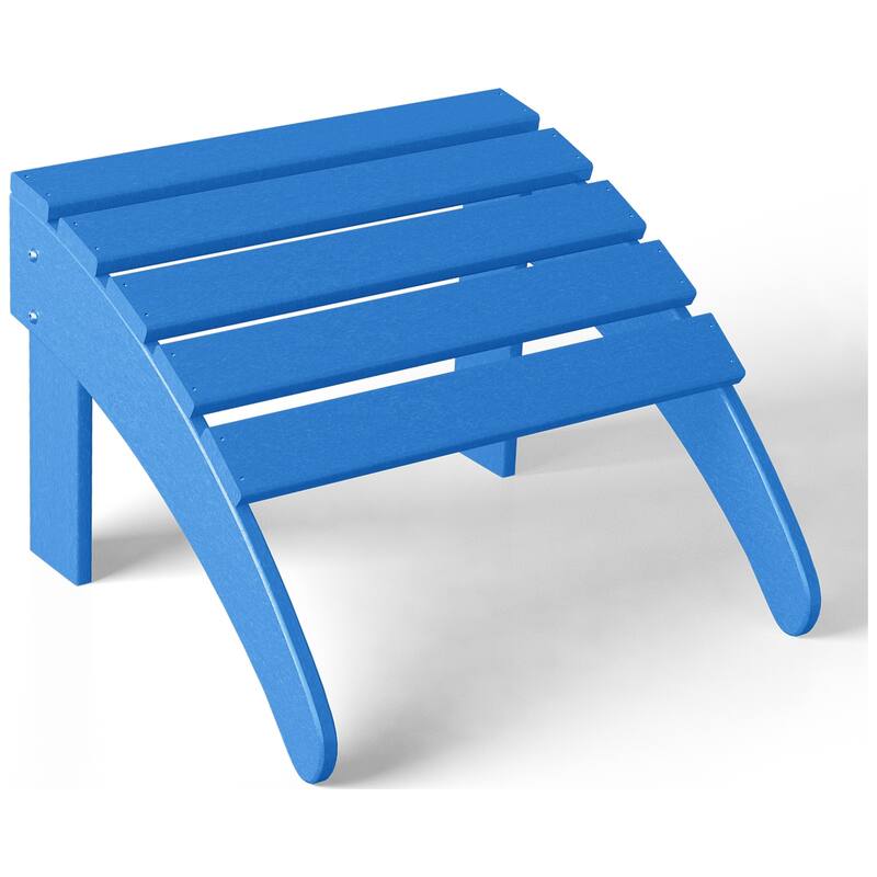 Aderson Outdoor Poly Adirondack Chair with Side Table and Ottoman