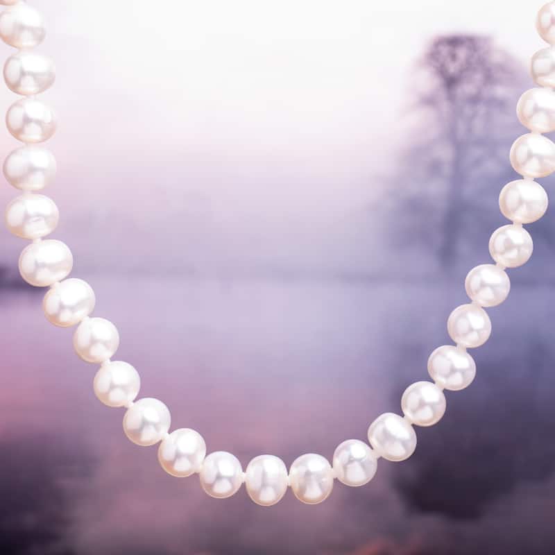Miadora Sterling Silver White Cultured Freshwater Pearl Necklace (6.5-7 mm)