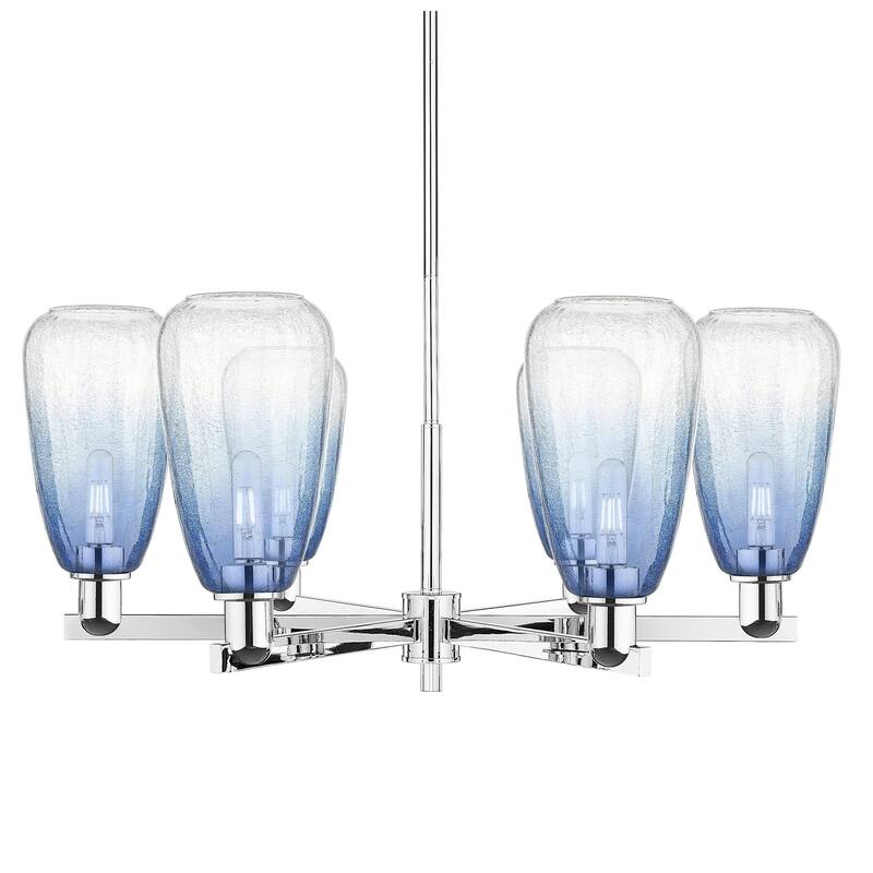 Innovations Lighting 716-6CR-15-24 Brookhaven Almond Chandelier - Polished Chrome / Sapphire Blue