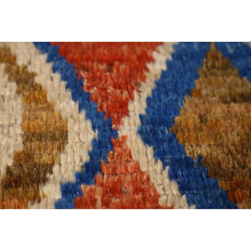 Orange Moroccan Oriental Runner Rug Hand-Knotted Tribal Wool Carpet - 2'10" x 9'9"