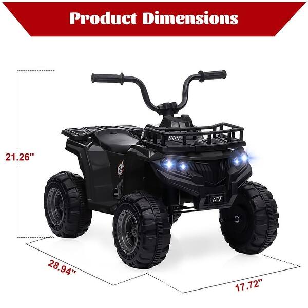 dimension image slide 2 of 5, 12V Kids Electric ATV Ride-On Car with Audio
