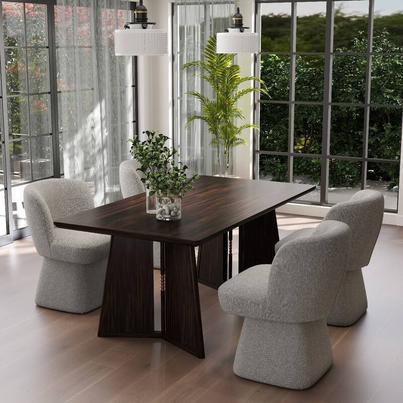 Fabric Upholstered Dining Chairs Set of 2 - Grey