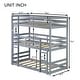 preview thumbnail 21 of 25, Detachable Triple Twin Bunk Bed with Two Built-in Ladders,Guardrails