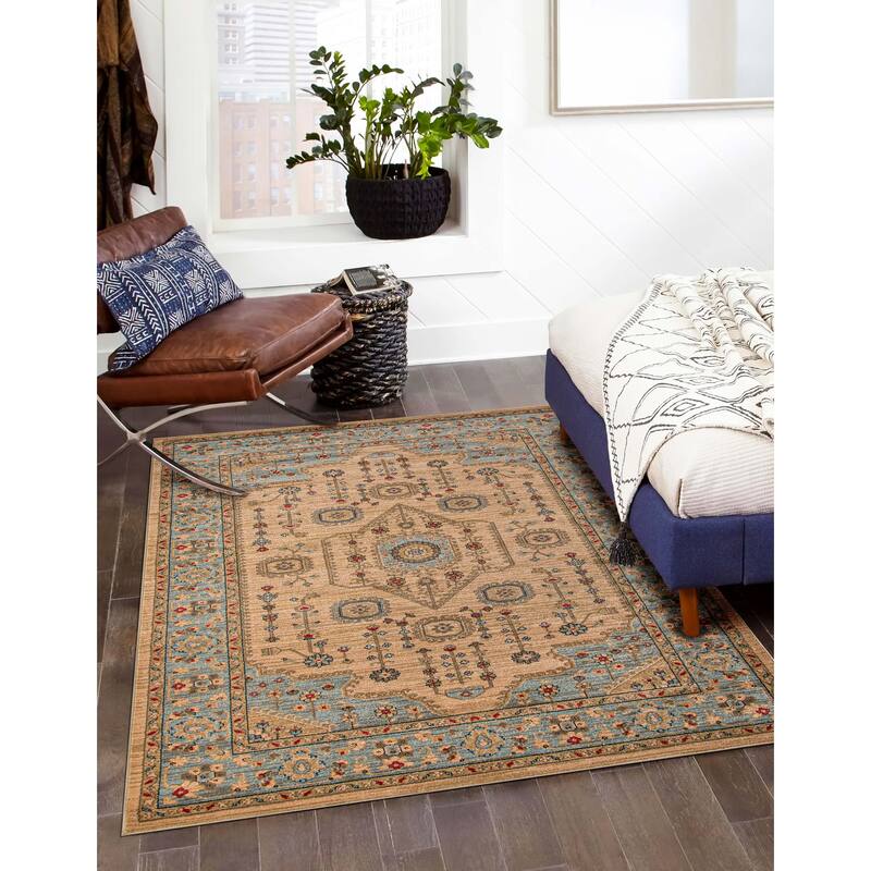 ECARPETGALLERY Machine Woven Lynda Beige Area Rug