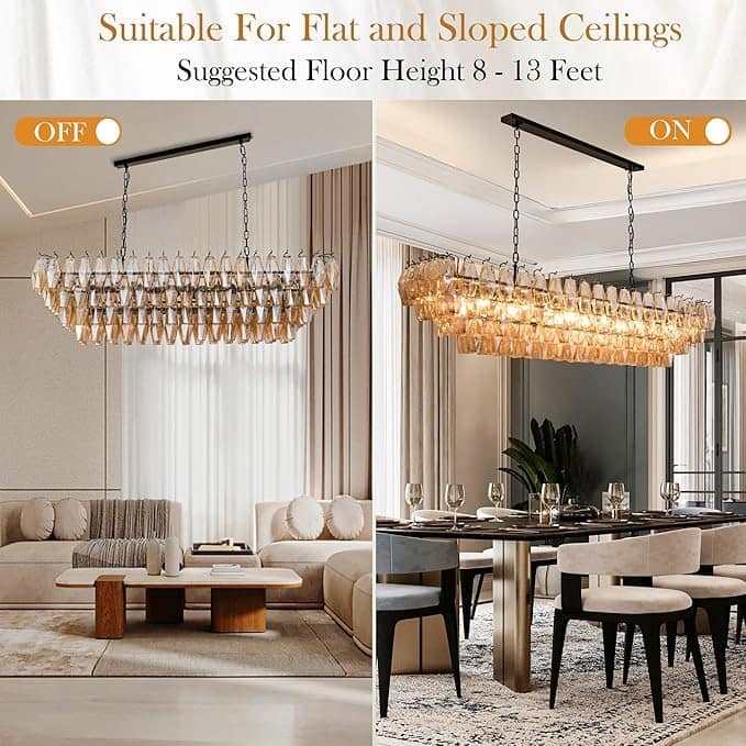 KAYLA 37in Modern Extra Large Black Chandeliers