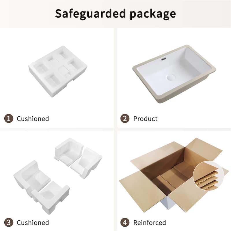 Undermount Bathroom Ceramic Sink without Bottom Grid,Strainer Drain