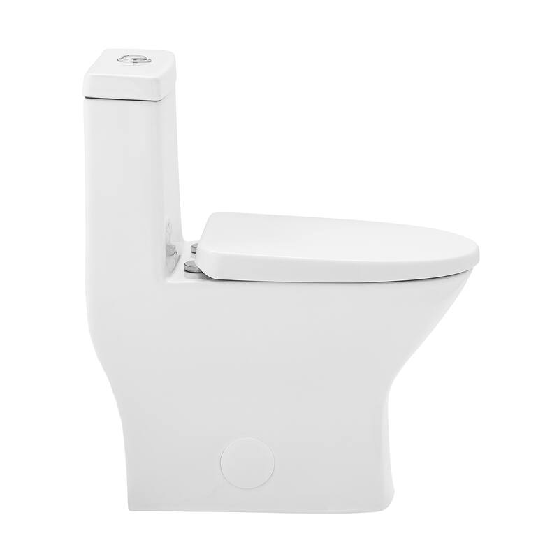 Mackenzie One-Piece 14" Rough-In 1.1/1.6 Gpf Dual Top Flush Round Toilet In Glossy White