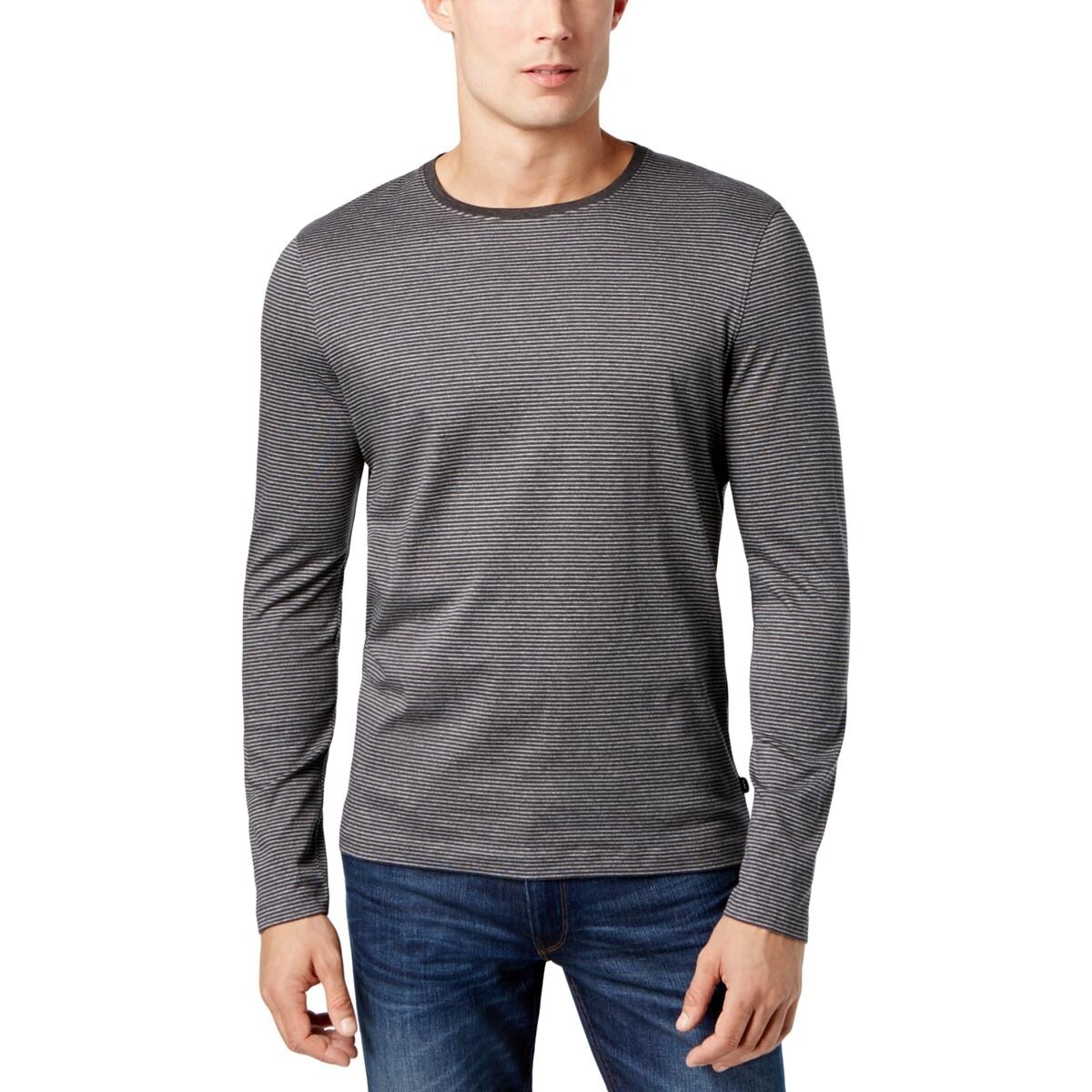 Shop Michael Kors Mens Casual Shirt Striped Crewneck Xxl