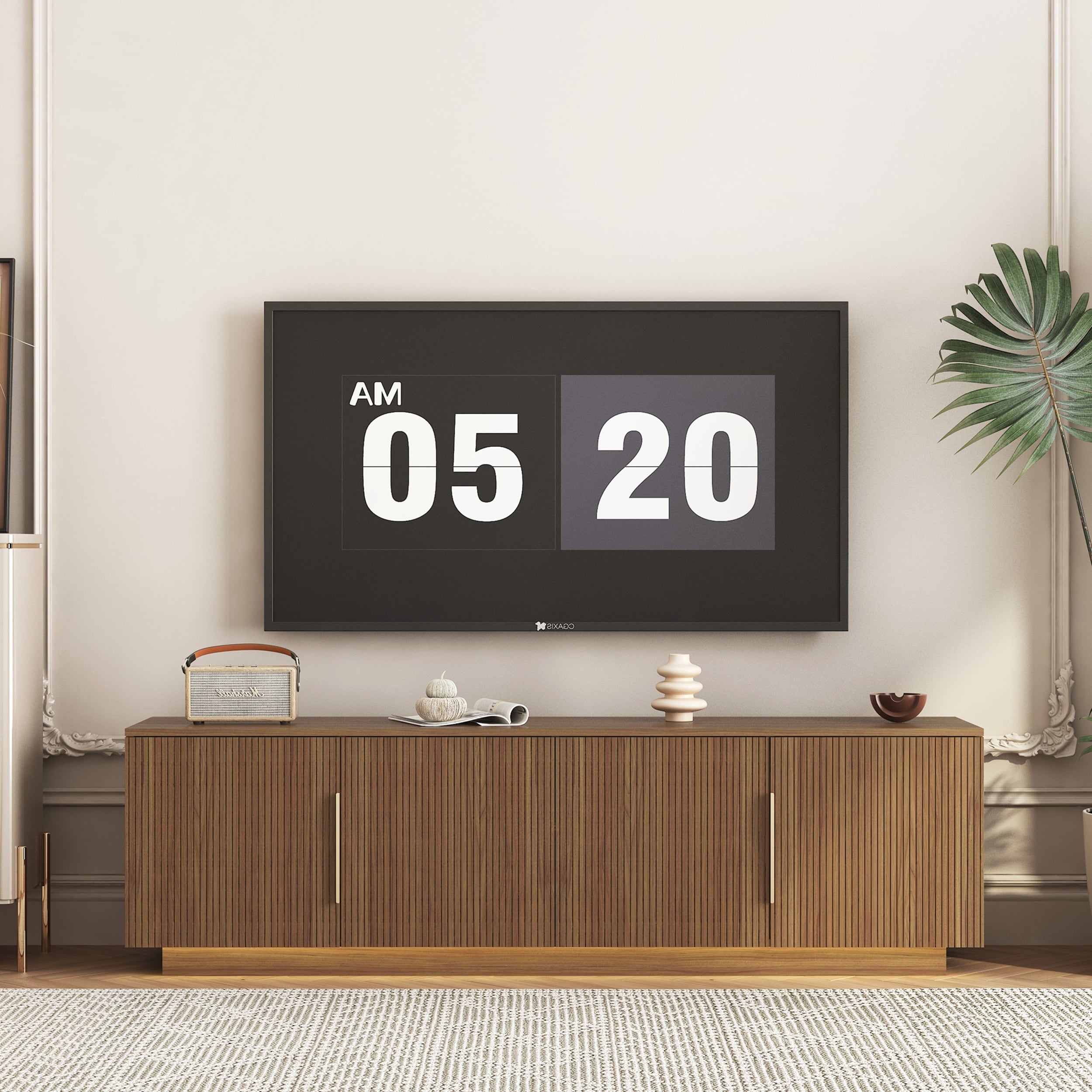 Modern LED TV Stand with 16-Color Lights and Large Storage for 55-65 Inch TVs, Enhancing Home Entertainment