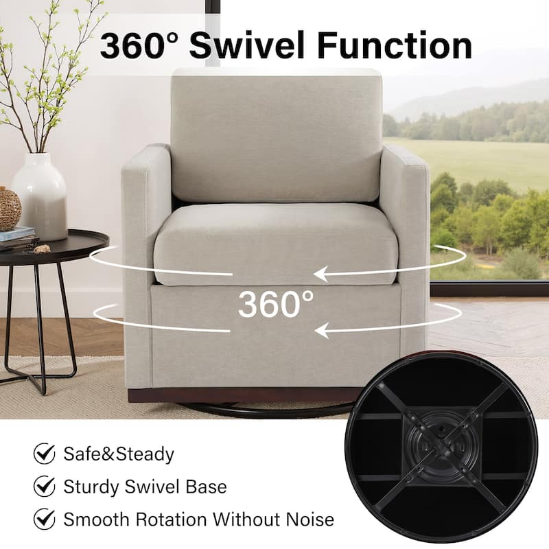 Set of 2 Modern Cozy Swivel Accent Chairs Upholstered Arm Chairs