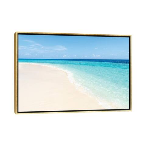 iCanvas "Turquoise Water And White Sand On The Maldives" by Jan Becke Framed Canvas Print
