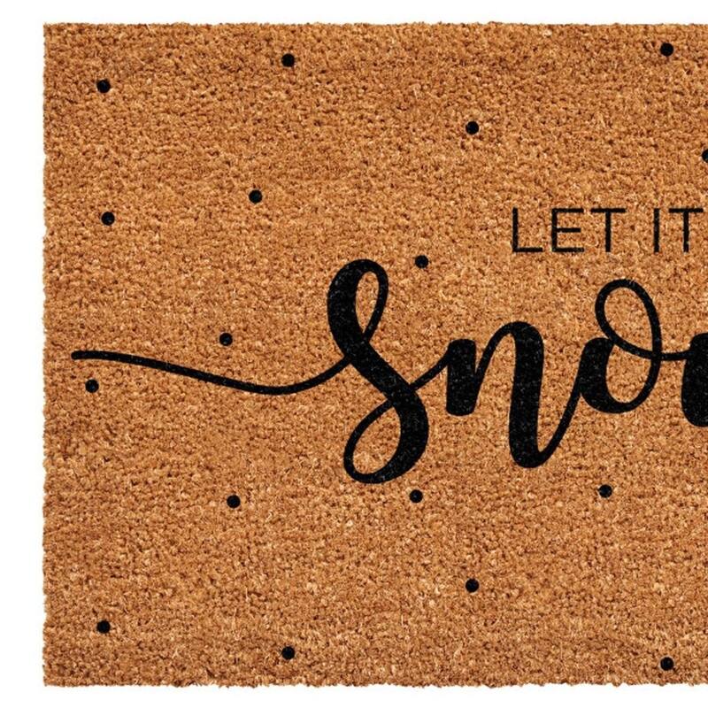 HomeRoots 24" X 36" Brown And Black Christmas Outdoor Coir Door Mat - 24.00' X '36.00