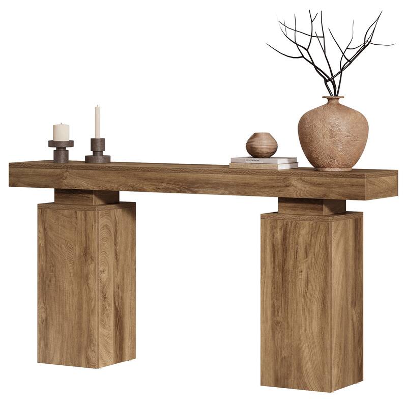Wooden Console Table, Long Sofa & Entryway Table, Foyer Stand Entry Station for Hallway Living Room Entrance